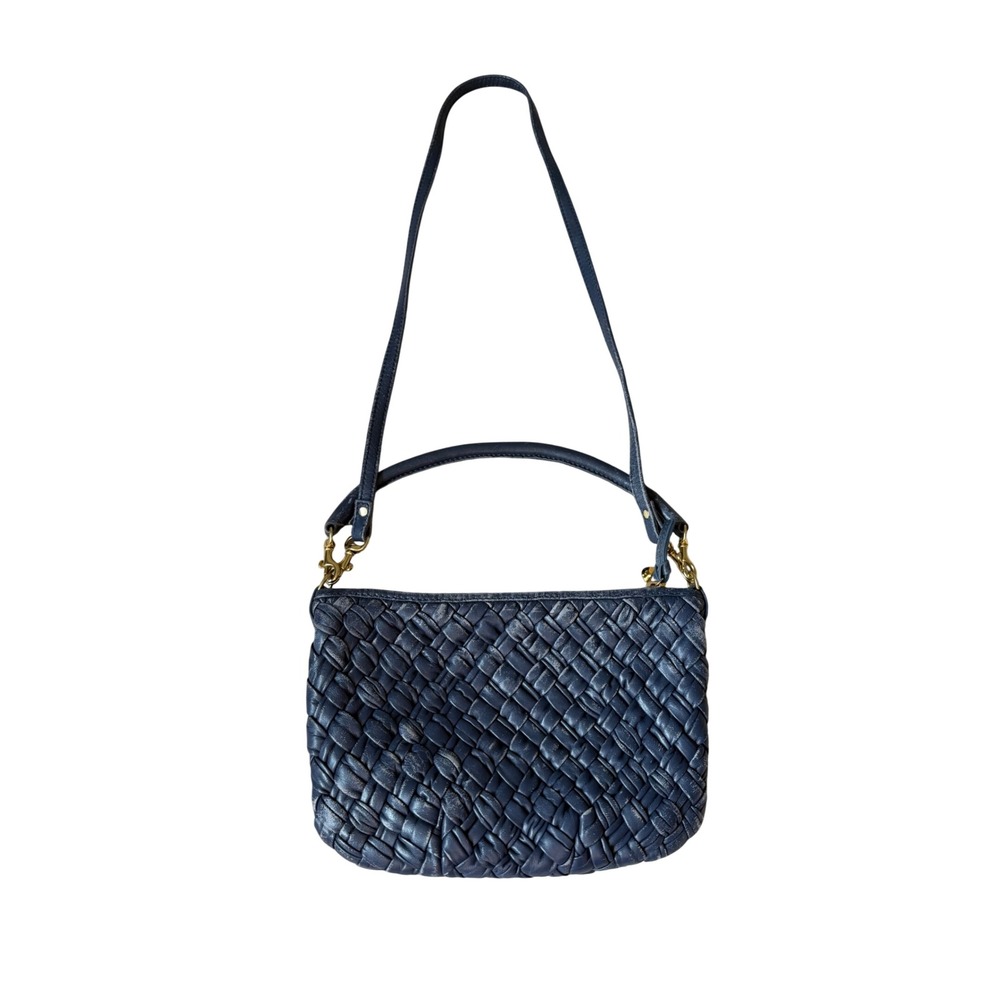 Clare V. Messenger Bag Petit Moyen Blue Puffy Woven